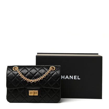 Chanel Aged Calfskin Quilted 2.55 Reissue Mini Flap Black 12 of 12