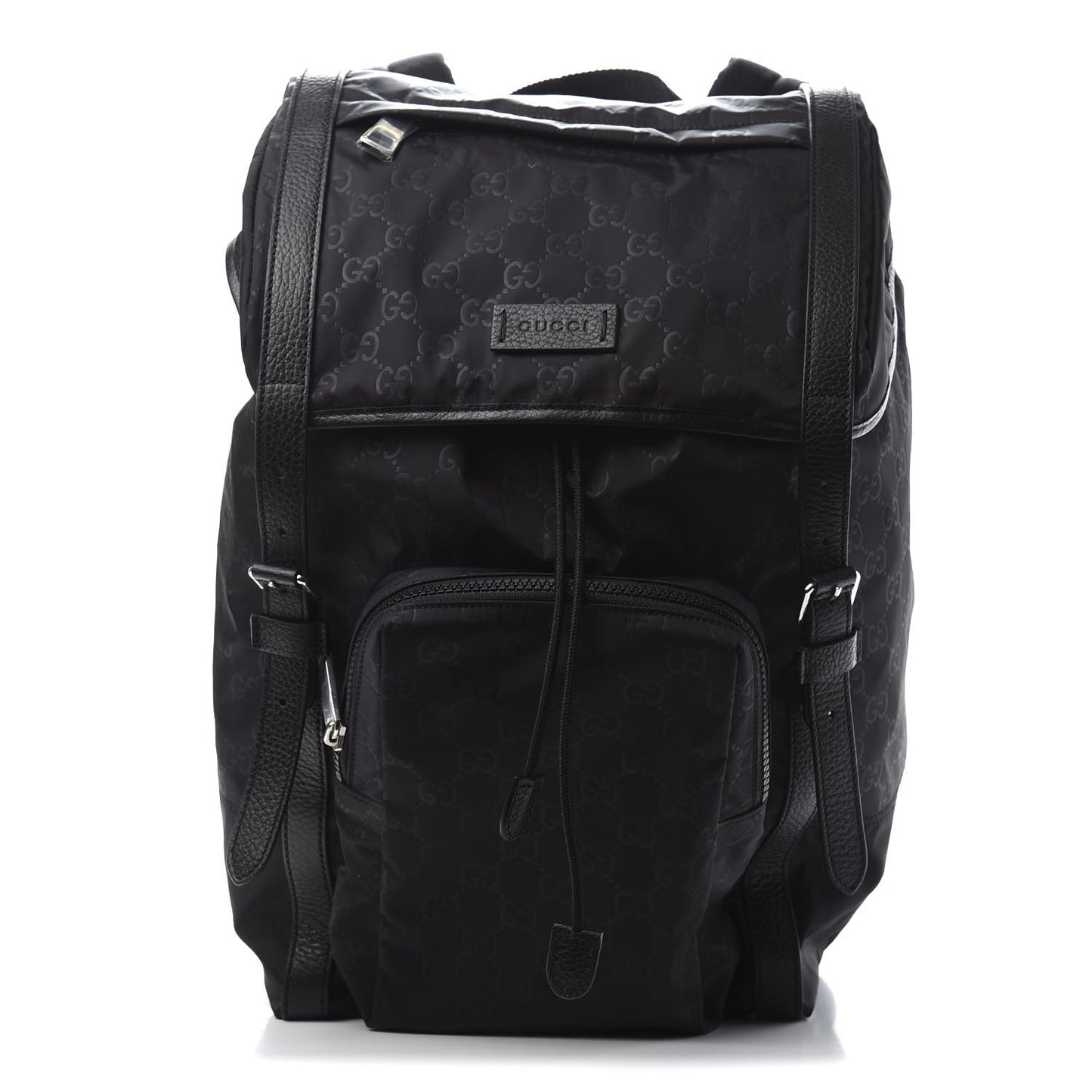 Nylon Monogram Medium Light Double Buckle Backpack Black