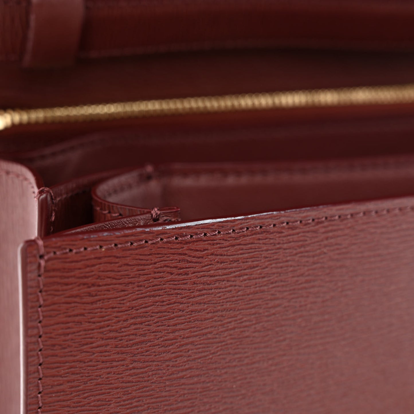 Liege Calfskin Medium Classic Box Flap Bag Burgundy