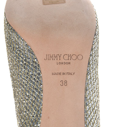 Jimmy Choo Glitter Crystal Marvel 100 Pumps 38 Champagne 7 of 13