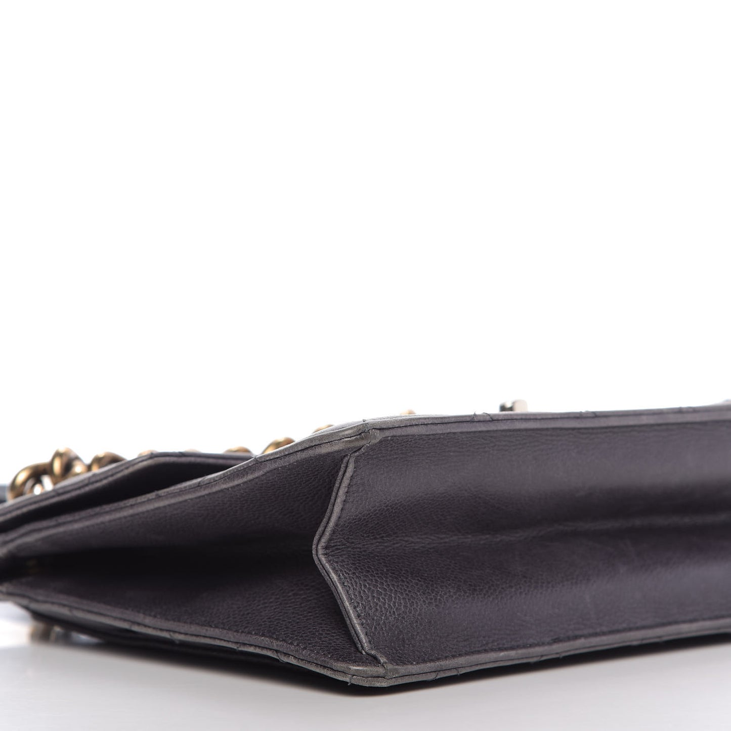 Caviar Quilted Large Retro Class Flap Dark Grey
