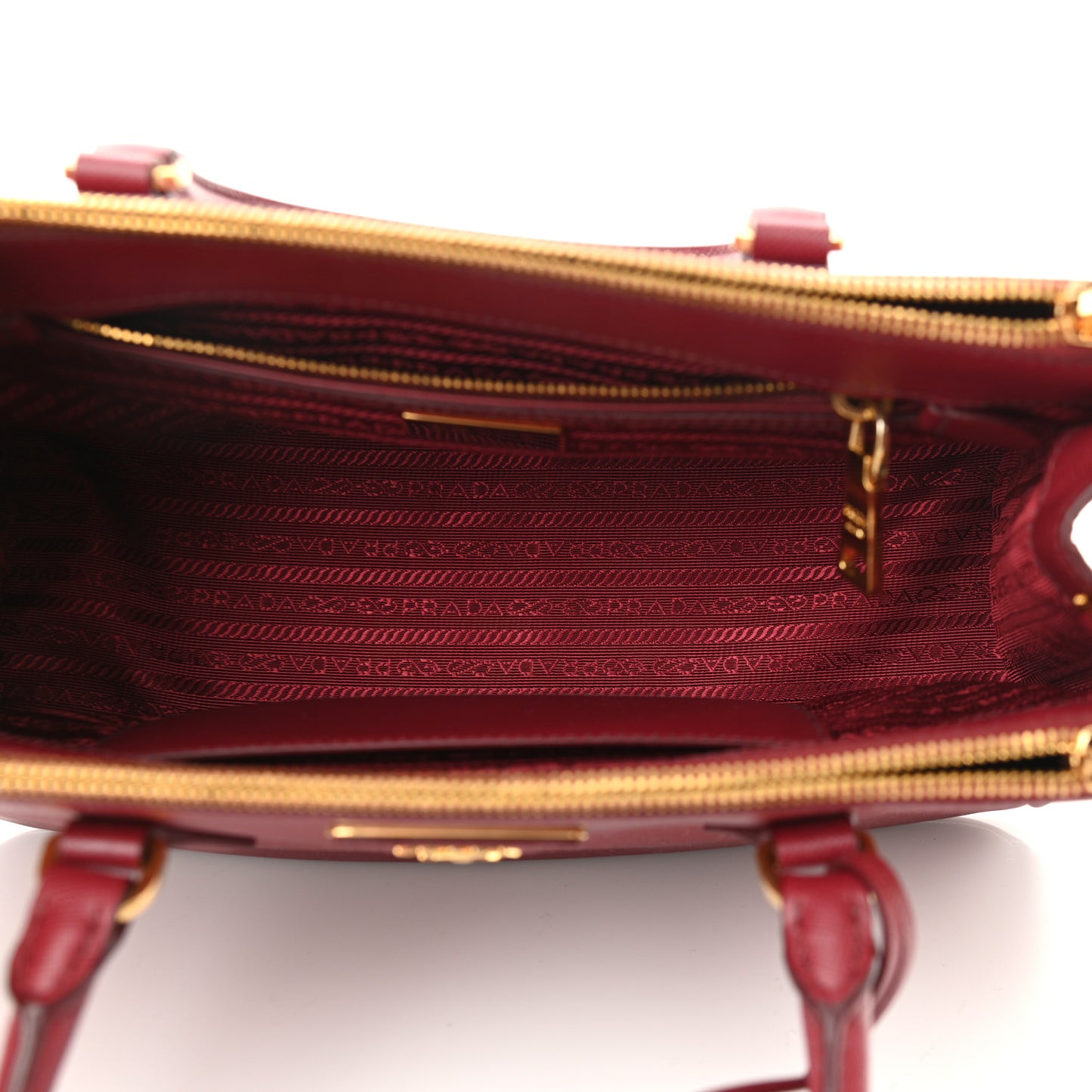 Saffiano Small Galleria Double Zip Tote Cerise