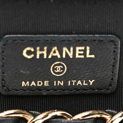 Chanel Lambskin Crochet Quilted Small Vanity Case With Chain Black 6 of 10