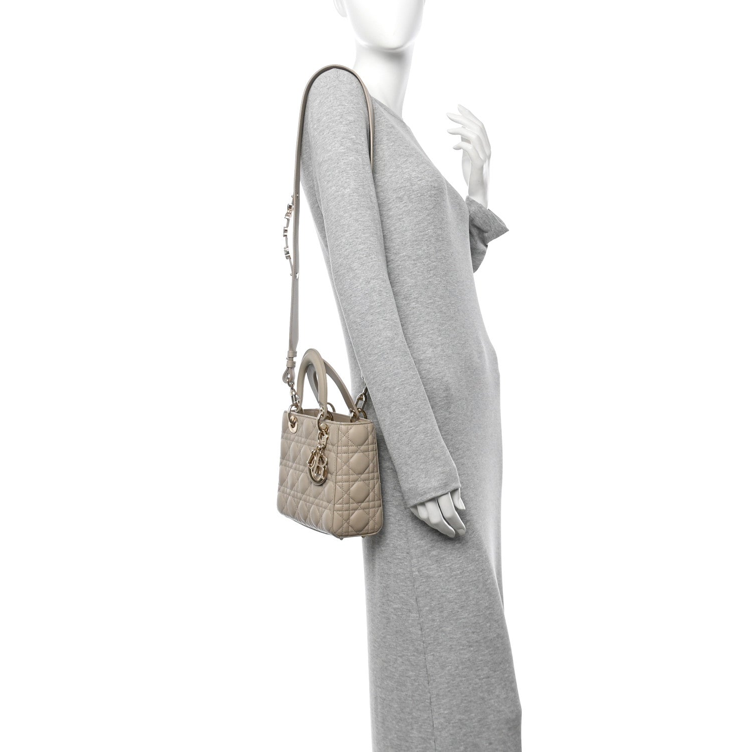 Christian Dior Lambskin Cannage Small My ABCDior Lady Dior Beige 2 of 10