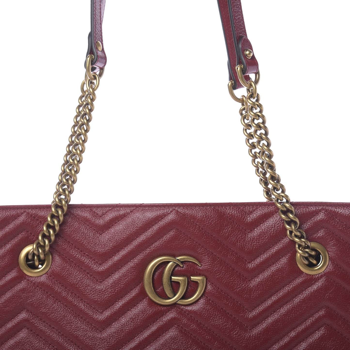Azalea Calfskin Matelasse Medium GG Marmont Slim Tote Romantic Cerise