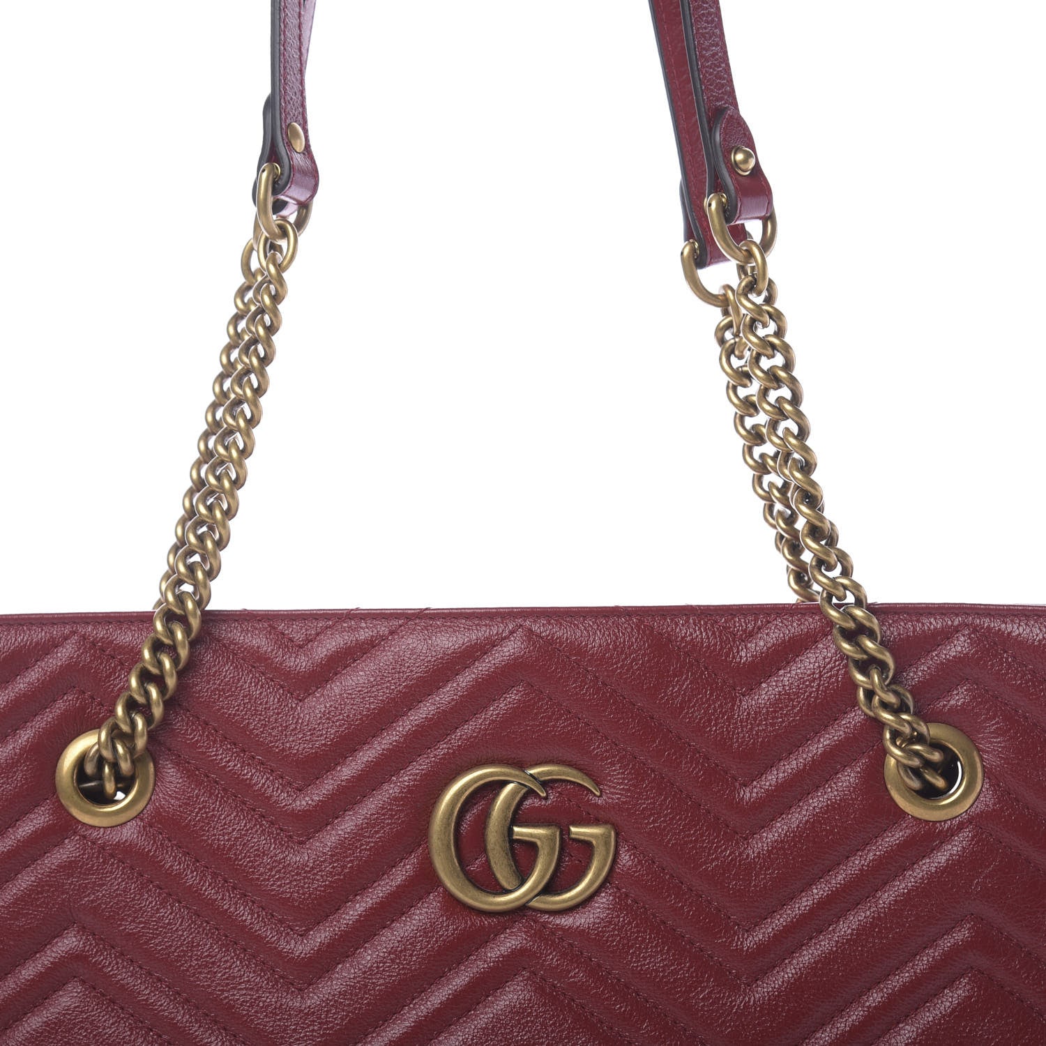 Gucci Azalea Calfskin Matelasse Medium GG Marmont Slim Tote Romantic Cerise 10 of 10