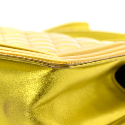 Chanel Metallic Patent Calfskin Quilted Medium Boy Flap Gold 10 of 16