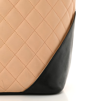 Chanel Calfskin Quilted Large Cambon Tote Beige Black 14 of 18
