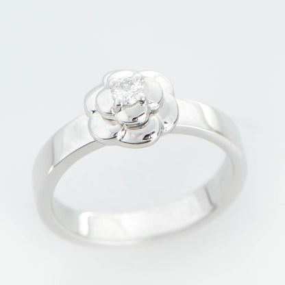 Chanel 18K White Gold Diamond Camellia Ring 6.5 4 of 4