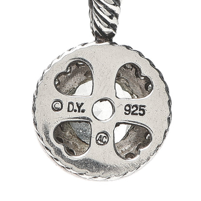 David Yurman Sterling Silver Diamond Prasiolite 8mm Petite Cerise Pendant Necklace 5 of 5