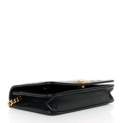 Chanel Caviar Chevron Quilted Boy Wallet On Chain WOC Black 4 of 11