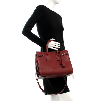 Saint Laurent Grained Calfskin Small Supple Sac De Jour Dark Pallisandre 3 of 11