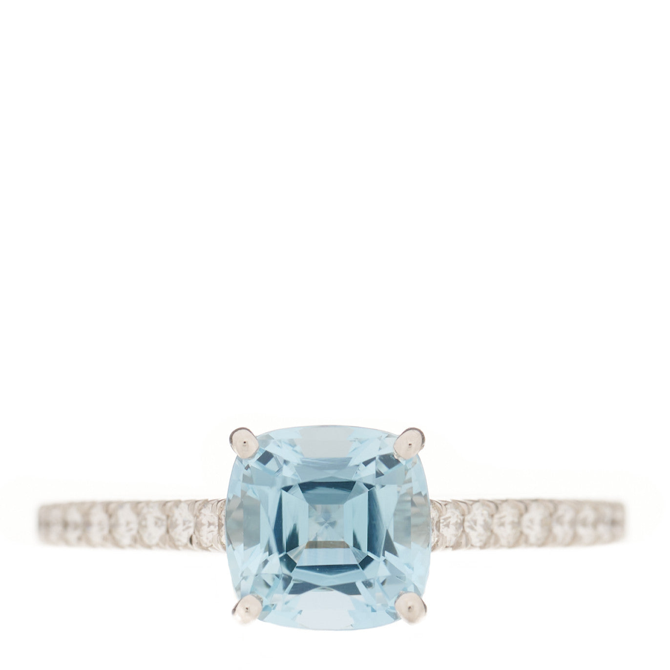 Platinum Diamond Aquamarine 1.00ct Legacy Ring 52 6