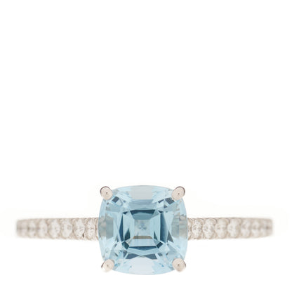 Tiffany Platinum Diamond Aquamarine 1.00ct Legacy Ring 52 6 1 of 6