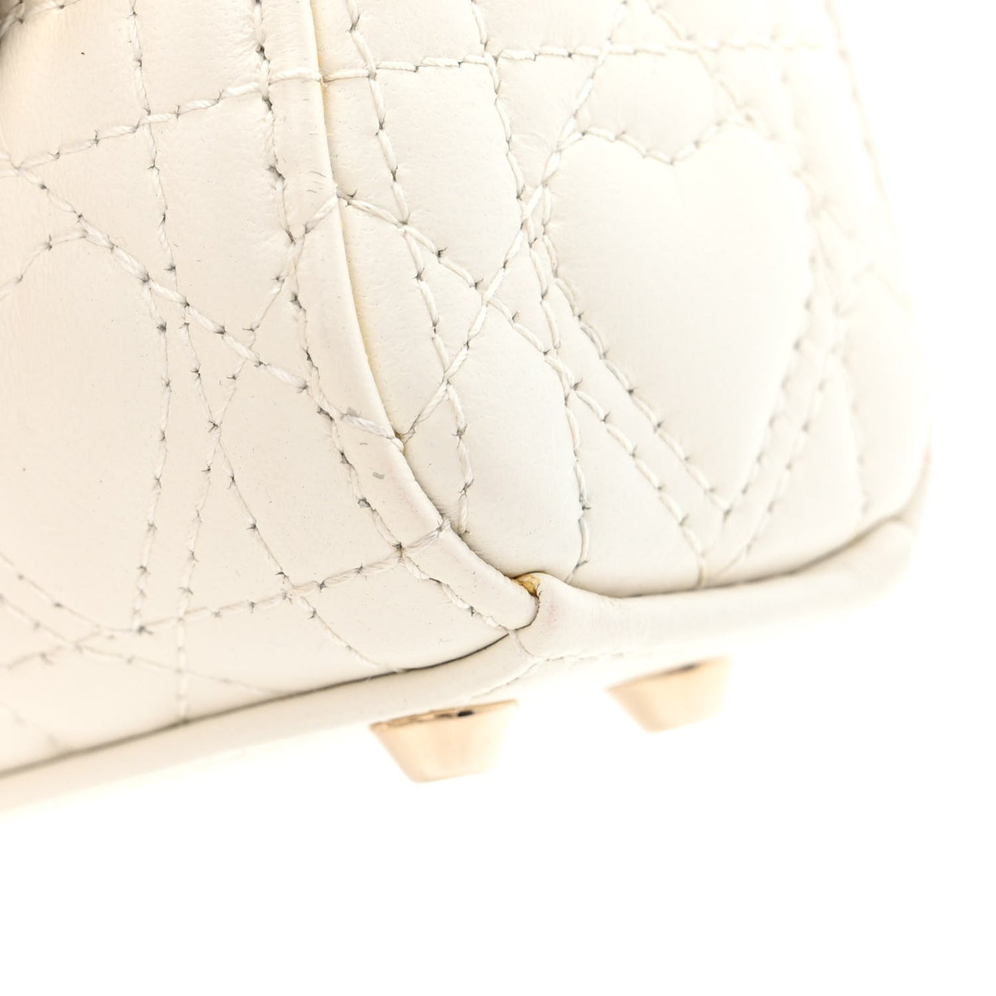 Calfskin Cannage Dioramour Micro Lady Dior Dior White