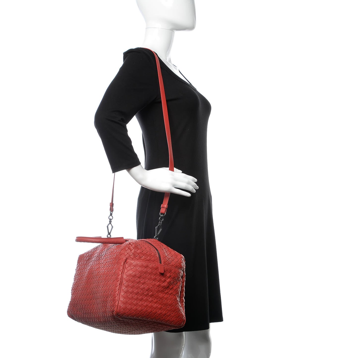Nappa Intrecciato Satchel Corniola