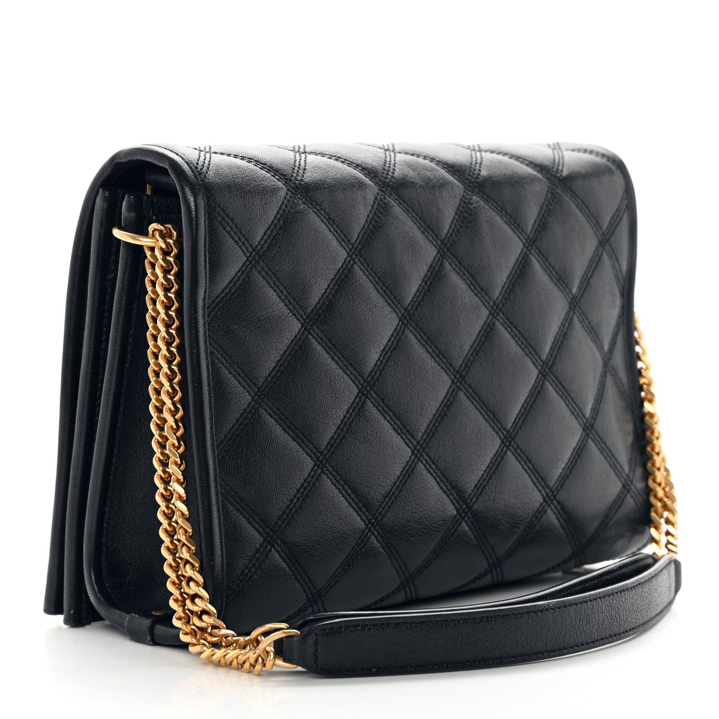 Lambskin Quilted Mini Becky Chain Bag Navy