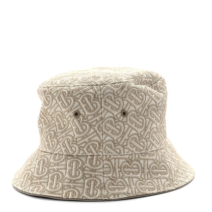 Burberry Linen Cotton Blend TB Embroidered Bucket Hat L Soft Fawn 3 of 8