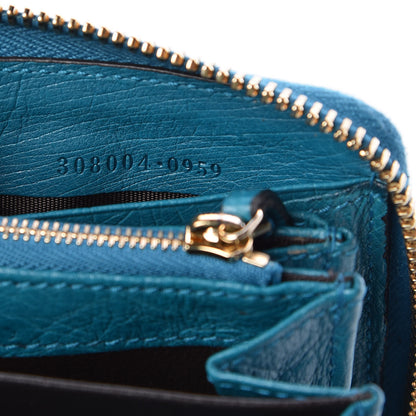 Gucci Ostrich Soho Zip Around Wallet Teal 6 of 7