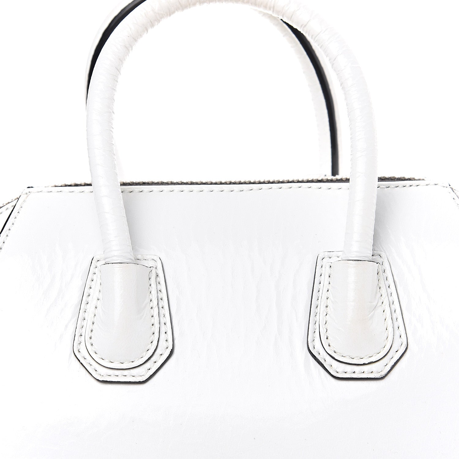 Givenchy Crinkled Patent Calfskin Mini Antigona White 7 of 10