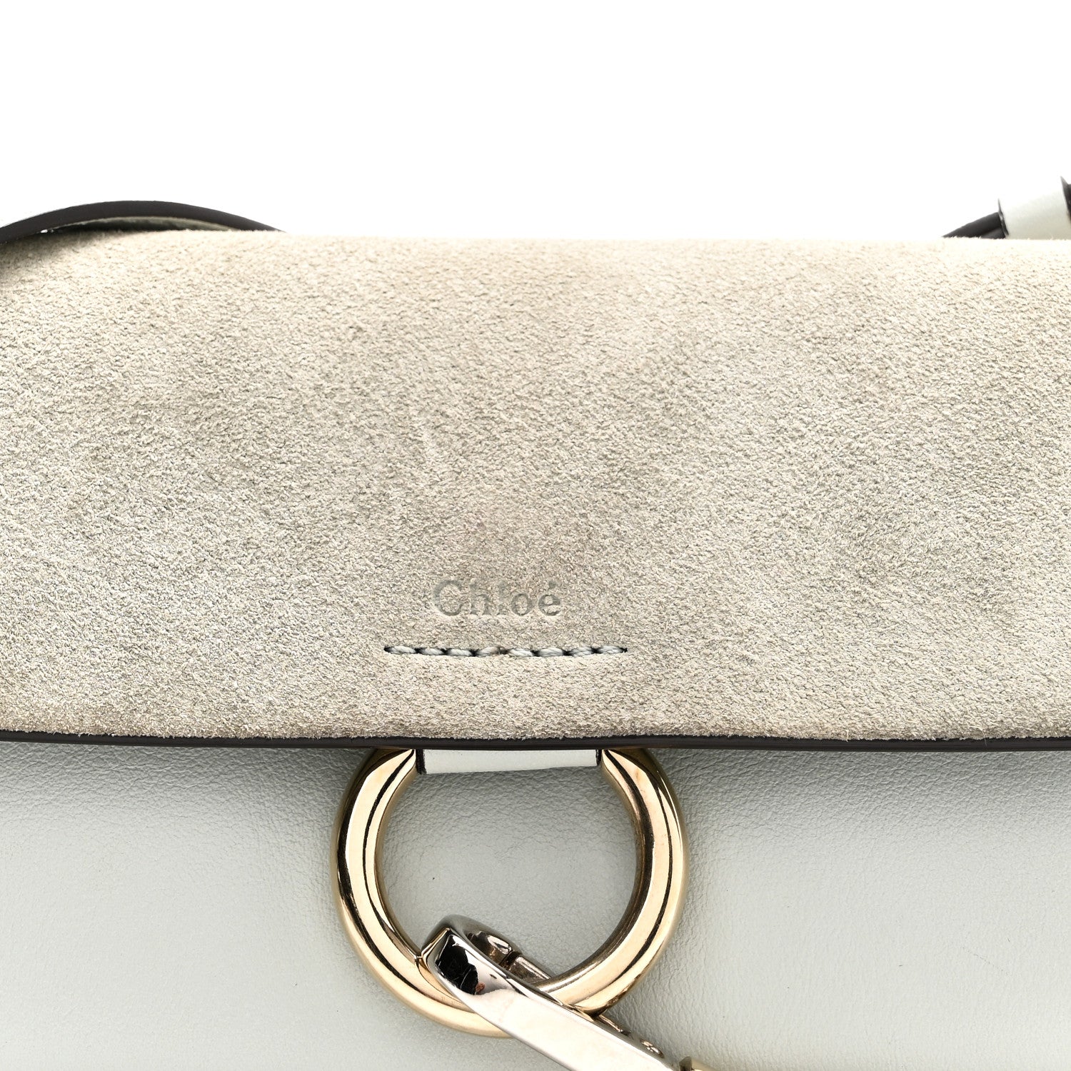 Chloe Suede Calfskin Mini Faye Shoulder Bag Airy Grey 7 of 10