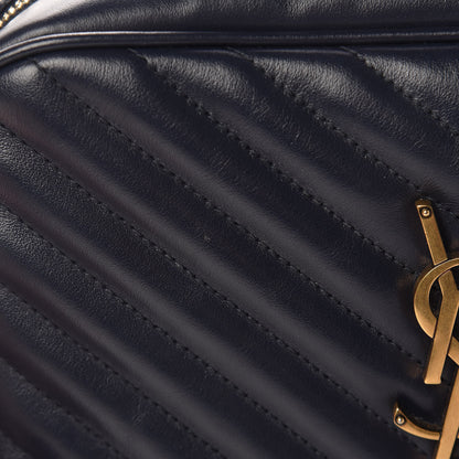 Saint Laurent Calfskin Matelasse Monogram Lou Camera Bag Navy 12 of 17