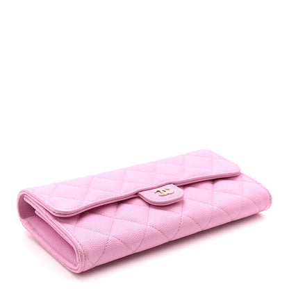 Chanel Caviar Quilted Large Gusset Flap Wallet Lilac 4 of 9