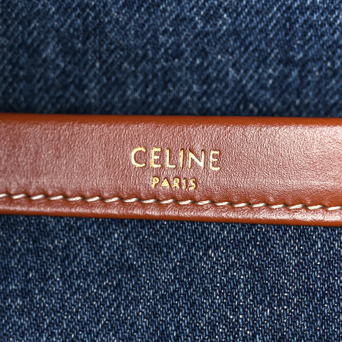 Denim Large Thais Cabas Navy Tan