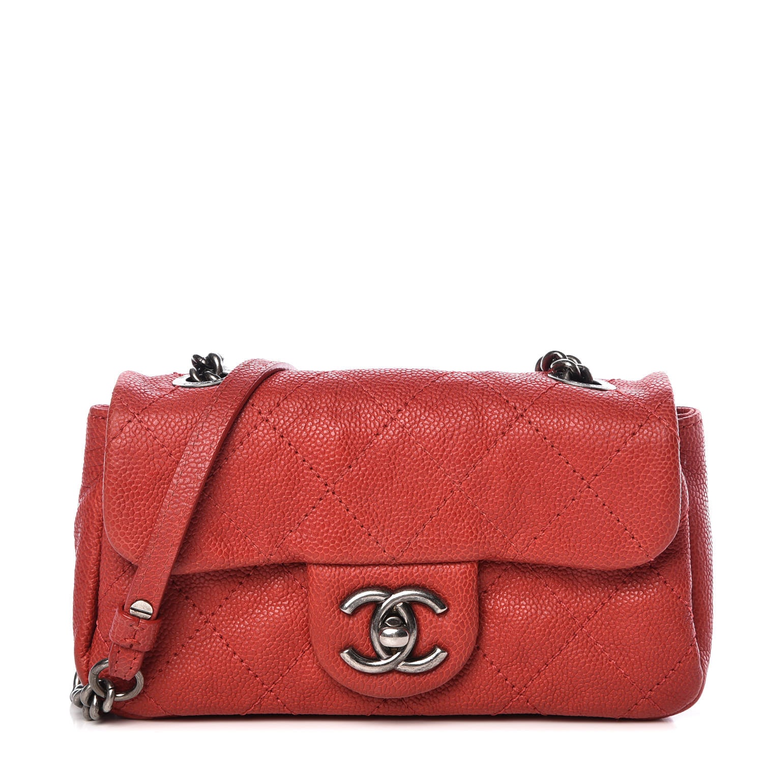Chanel Caviar Quilted Mini Simply CC Flap Red 1 of 11