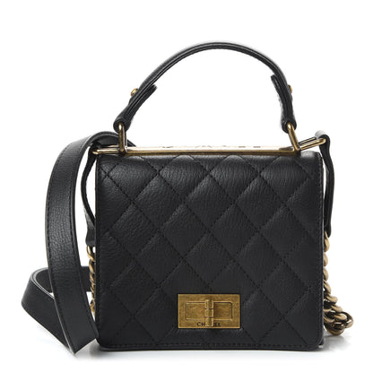 Chanel Goatskin Quilted Small Rita Top Handle Flap Black 1 of 10