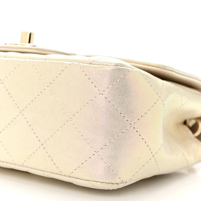 Chanel Iridescent Lambskin Quilted Mini Rectangular Flap Ivory 10 of 11