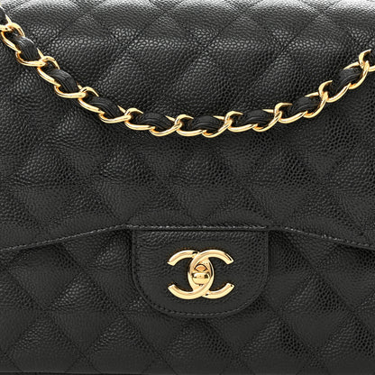 Chanel Caviar Quilted Jumbo Double Flap Black 8 of 10