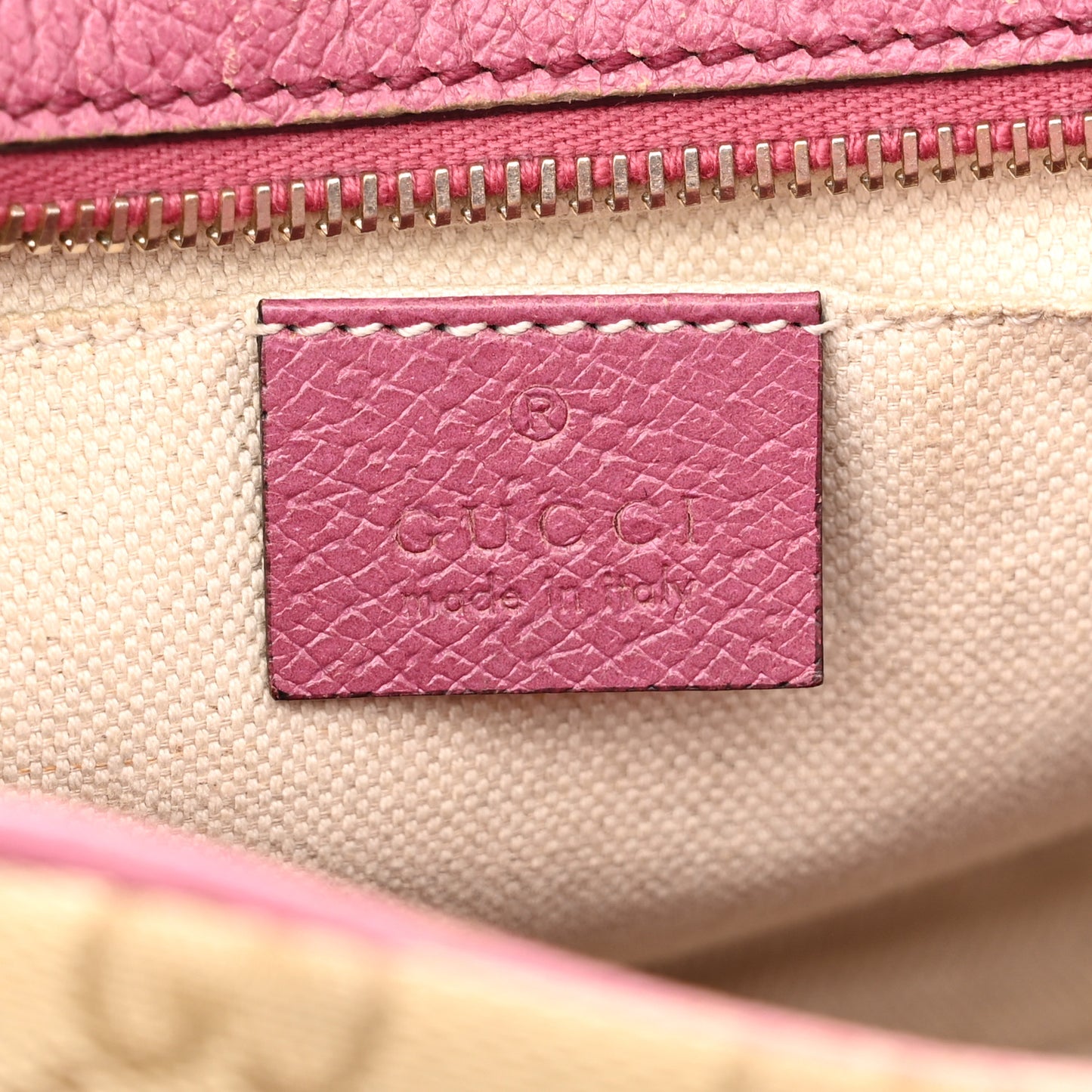 Monogram Textured Calfskin Mini Bree Messenger Bag Beige Ebony Peonia Flower