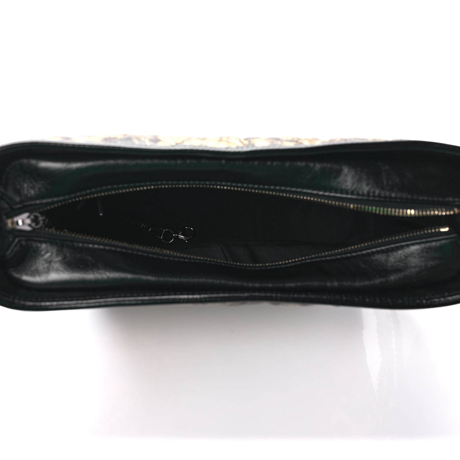 Chanel Metallic Crumpled Goatskin Quilted Medium Gabrielle Hobo Black Gold 5 of 9