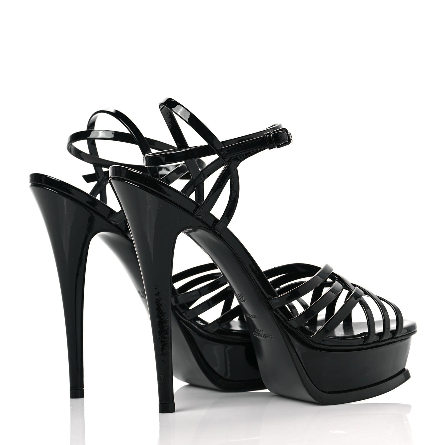 Patent Platform Criss Cross Sandals 37.5 Black