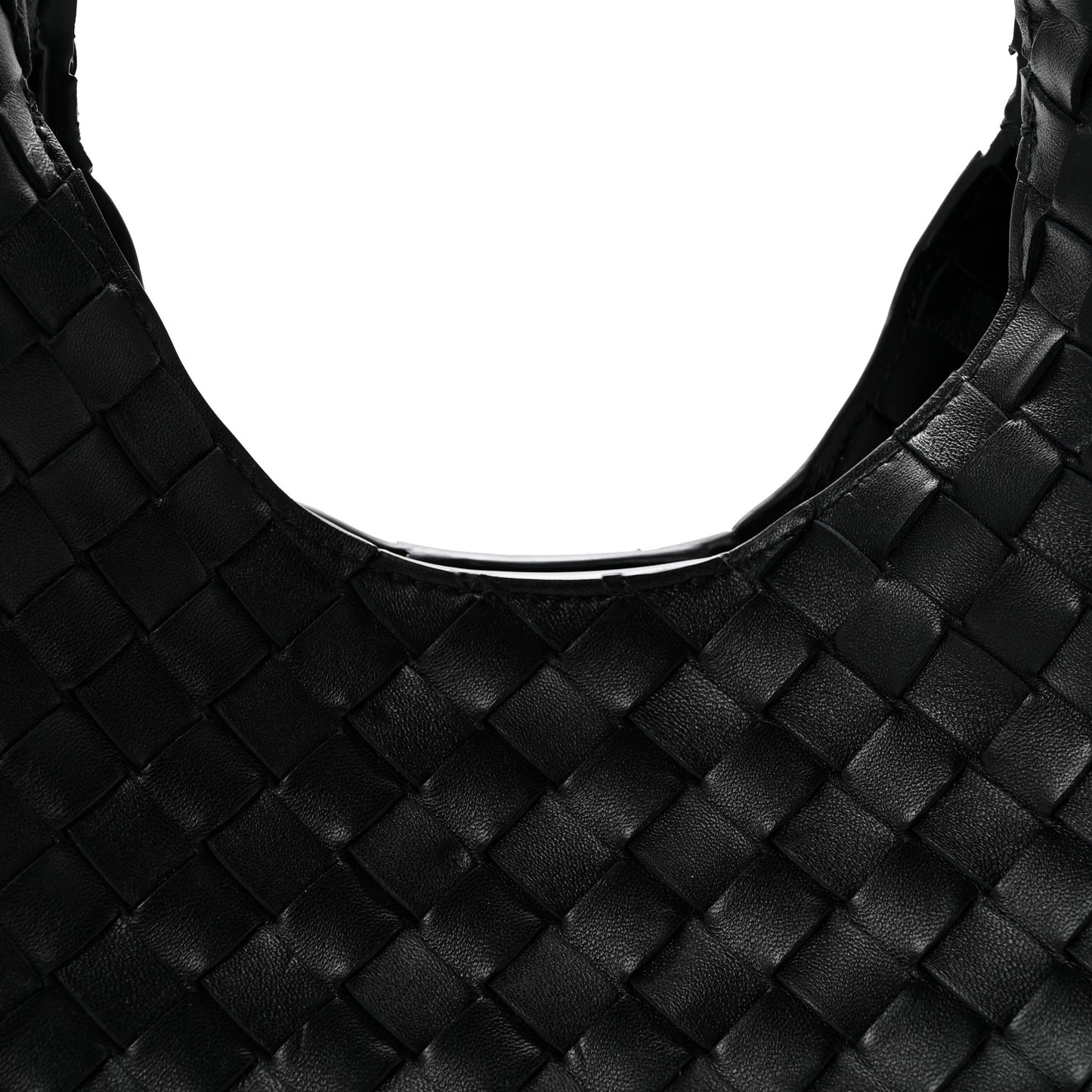 Nappa Intrecciato Small Campana Shoulder Bag Black