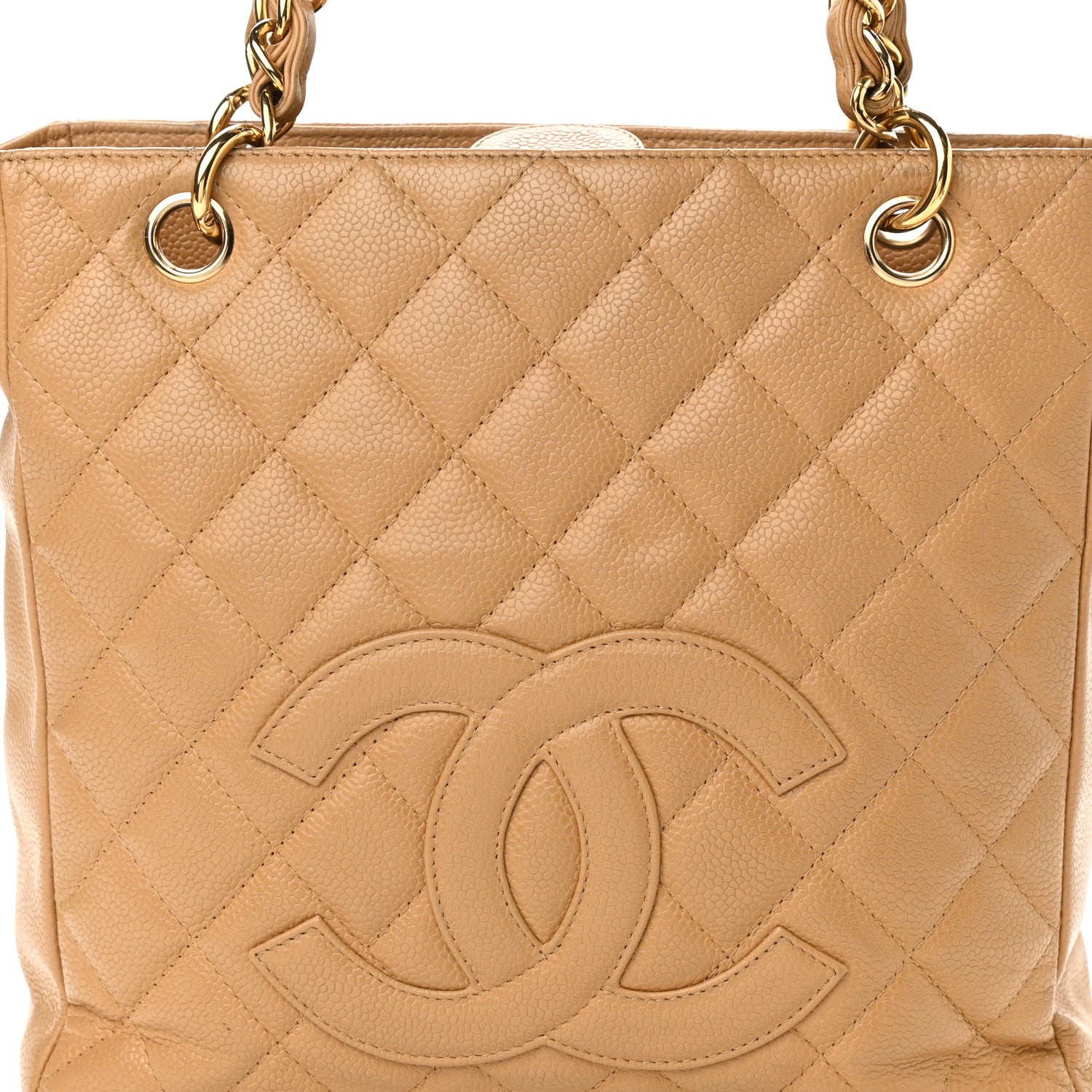 Chanel Caviar Quilted Petit Shopping Tote PST Dark Beige 8 of 13