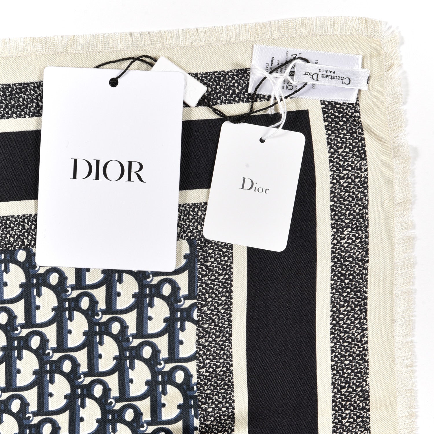 Christian Dior Silk Oblique Scarf Blue 4 of 4