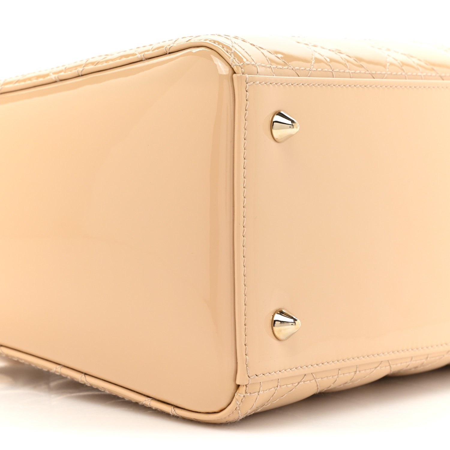 Christian Dior Patent Cannage Medium Lady Dior Beige 9 of 15