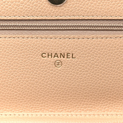 Chanel Caviar Quilted Wallet On Chain WOC Beige 6 of 11