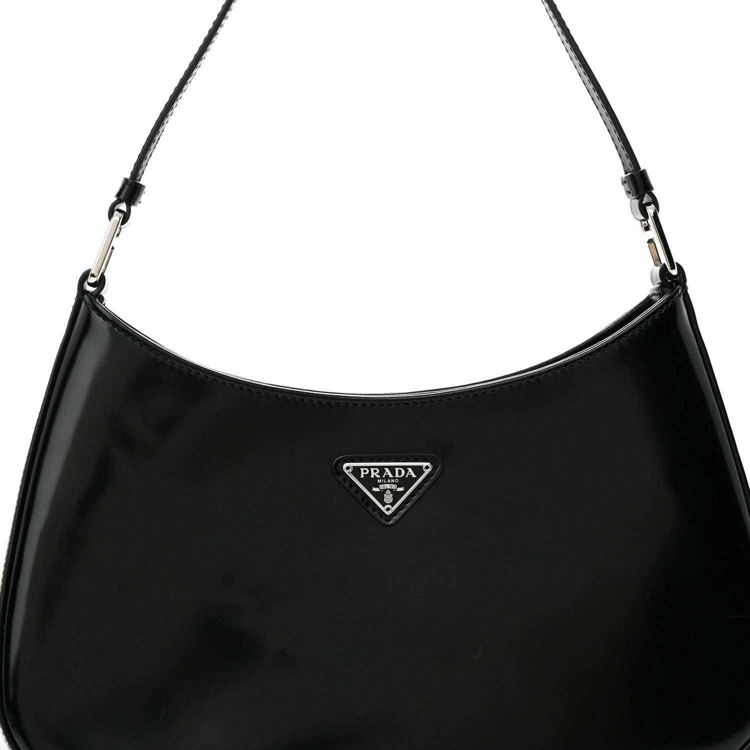 Prada Spazzolato Cleo Shoulder Bag Black 7 of 10