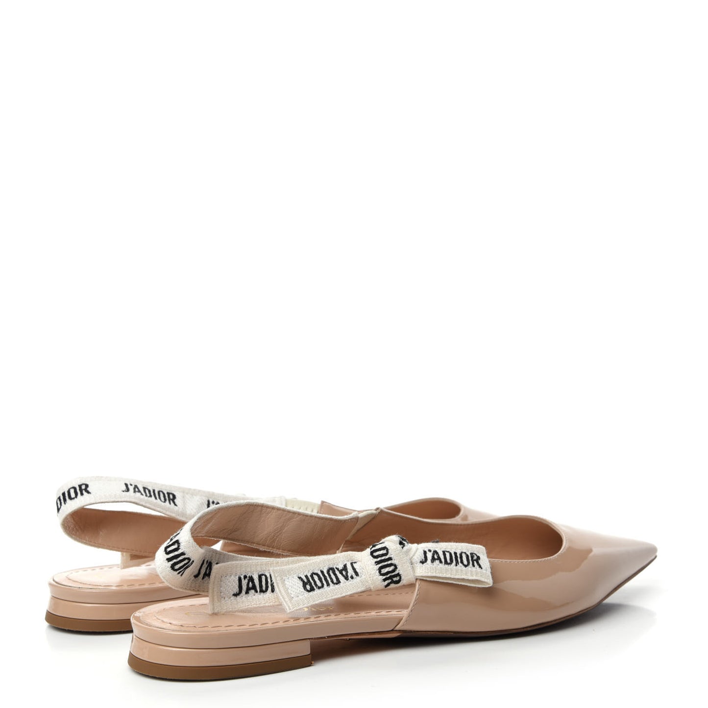 Patent Ribbon J'Adior Slingback Ballet Flats 39 Nude