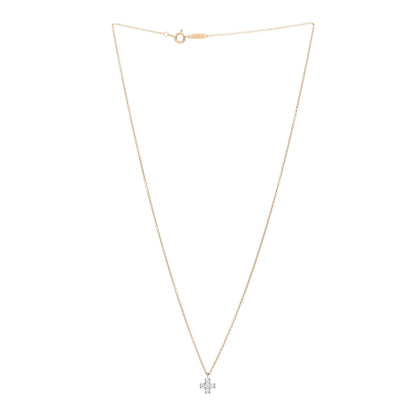 Tiffany 18K Yellow Gold Platinum Diamond Cruciform Cross Pendant Necklace 3 of 4