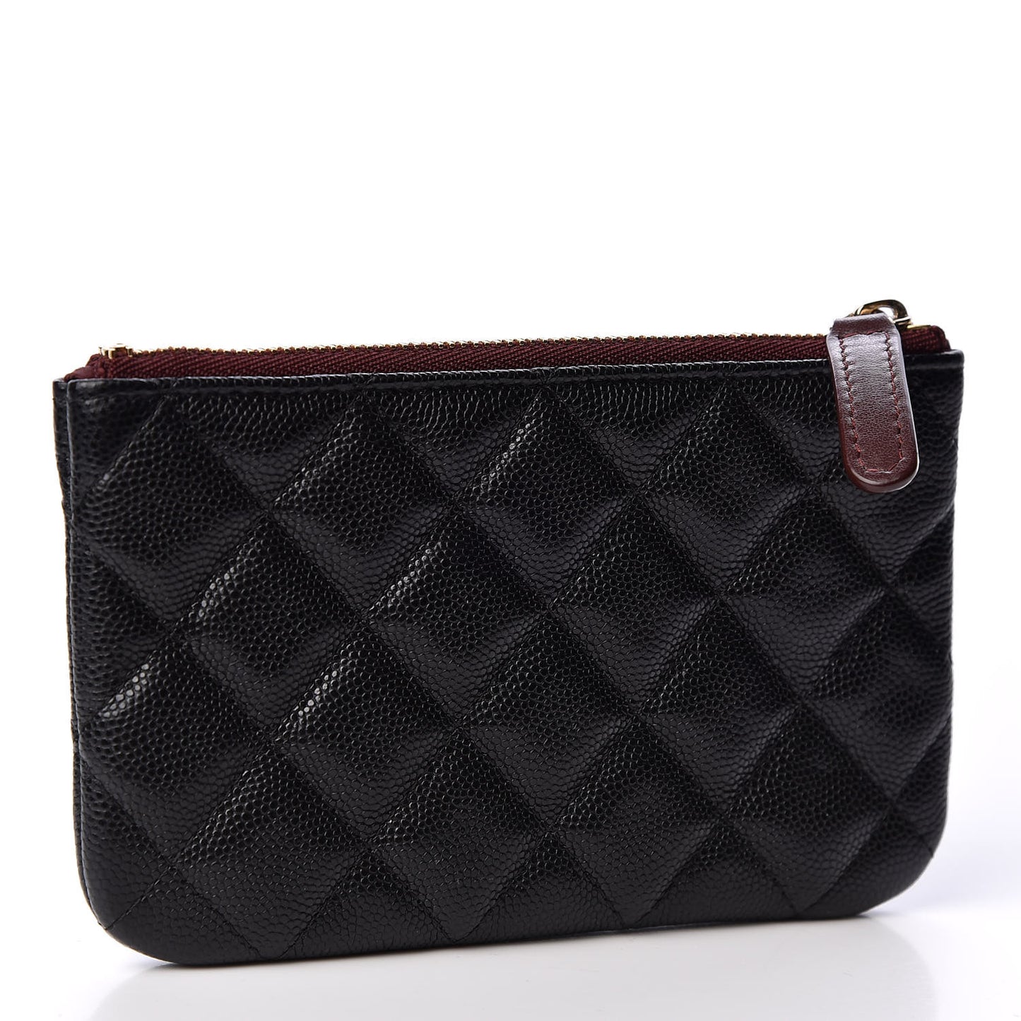Caviar Quilted Small Cosmetic Case Black