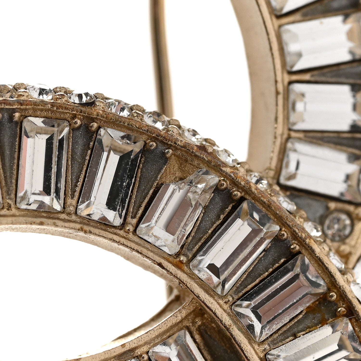 Chanel Baguette Crystal CC Brooch Gold 8 of 10