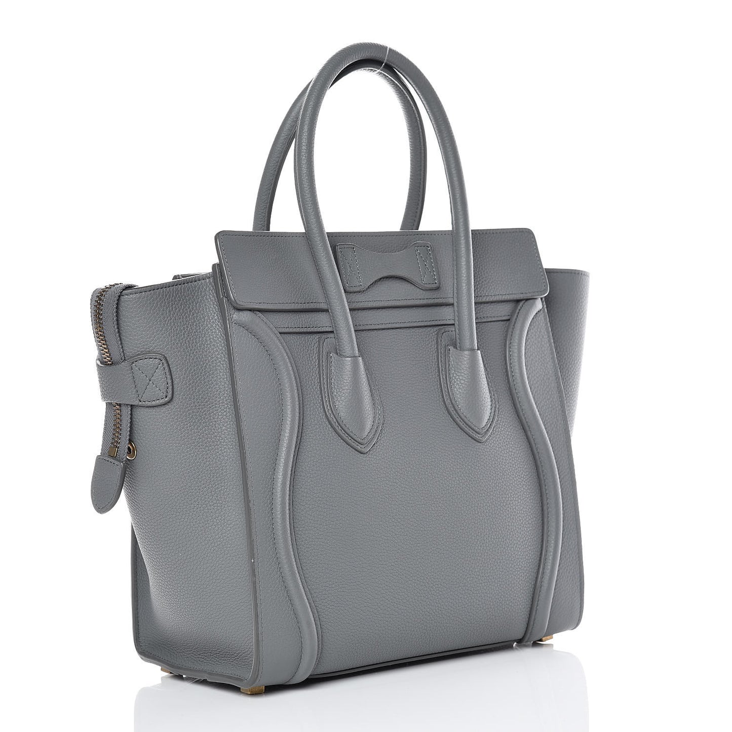 Baby Drummed Calfskin Micro Luggage Kohl
