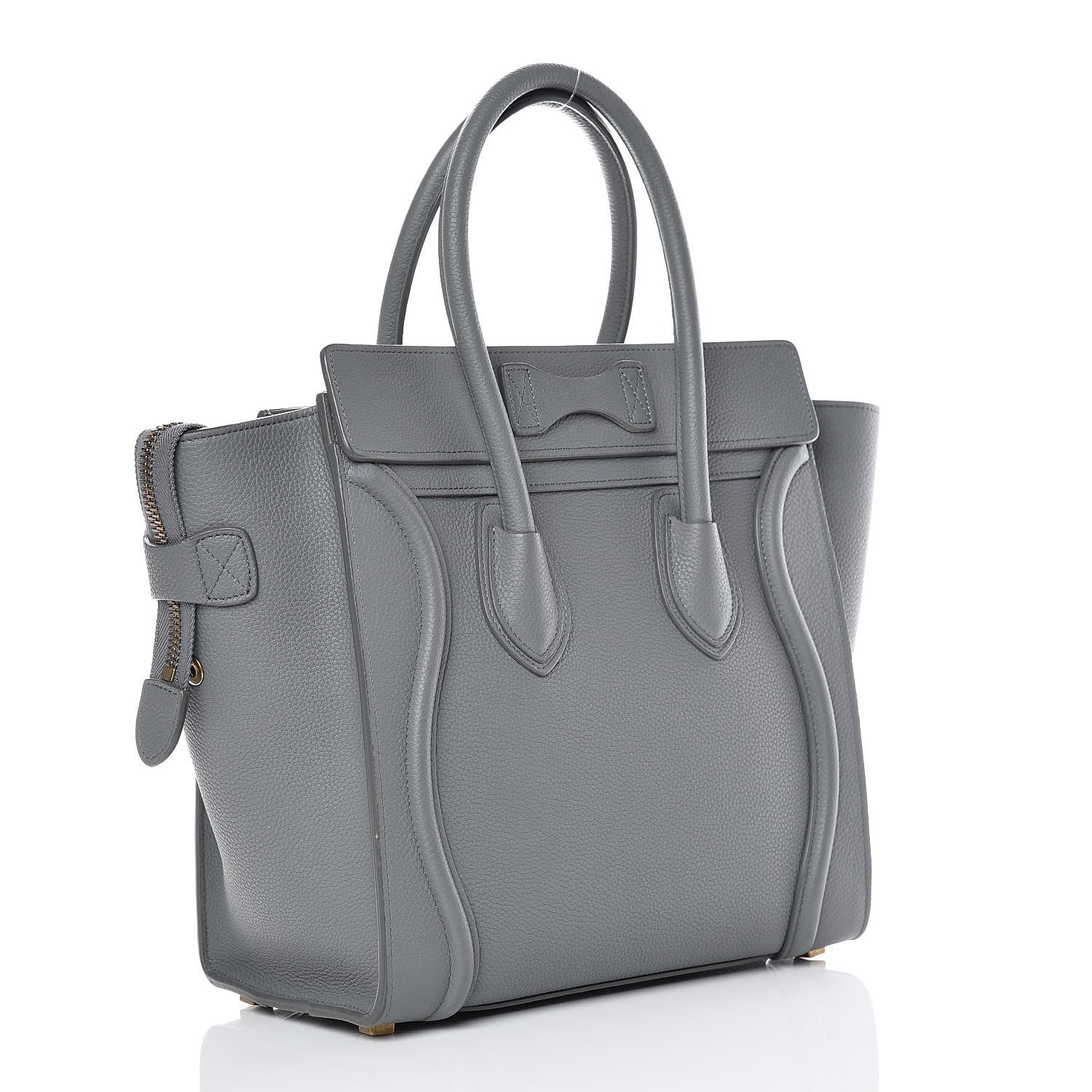 Celine Baby Drummed Calfskin Micro Luggage Kohl 3 of 14