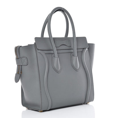 Celine Baby Drummed Calfskin Micro Luggage Kohl 3 of 14