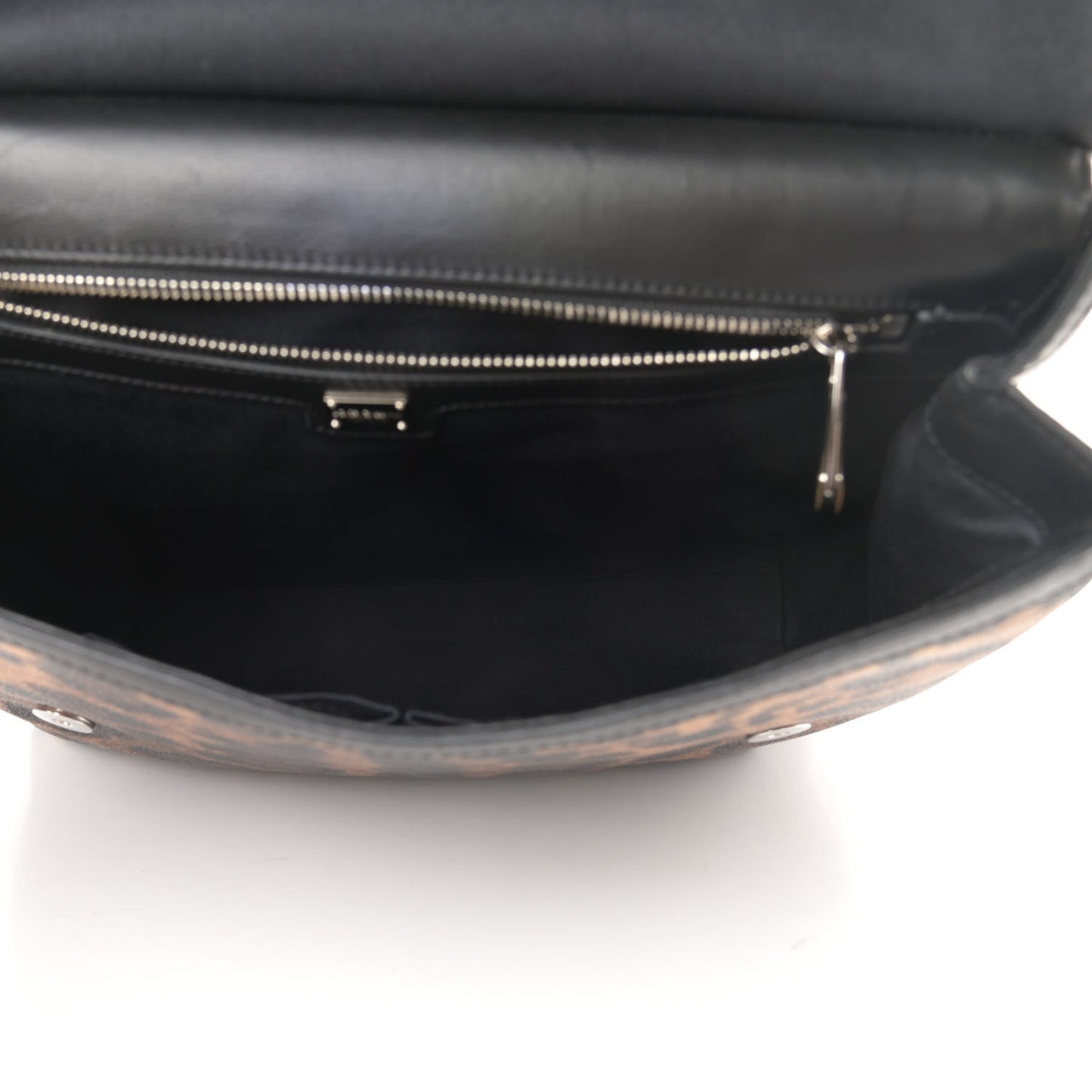 Dauphine Leopard Print Large Miss Sicily Satchel Black