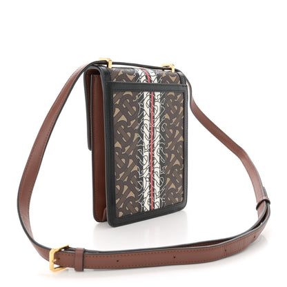 Burberry E-Canvas Monogram Stripe Robin Bag Bridle Brown 3 of 12